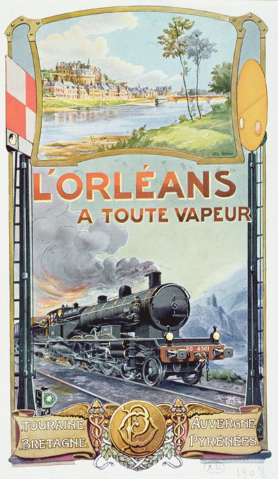 Plakát propagující železniční dopravu 